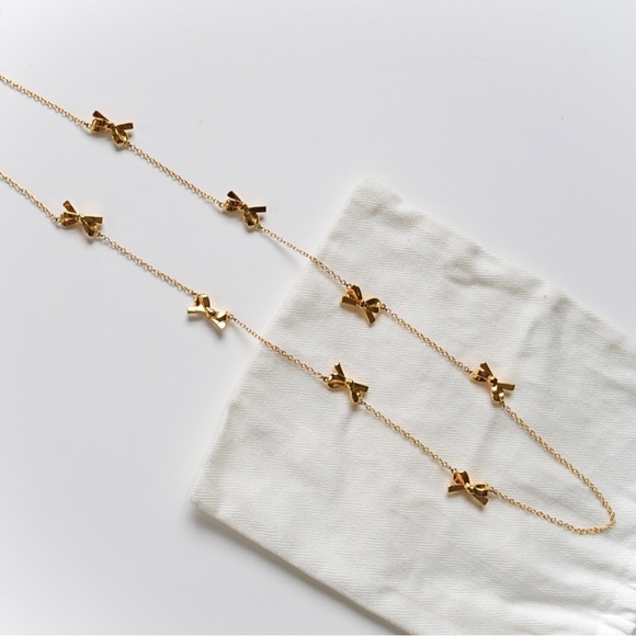 Kade Spade Skinny Mini Bow Scatter Necklace - Picture 2 of 5